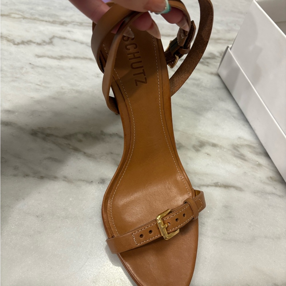 SCHUTZ Women's Brown Strappy Heels